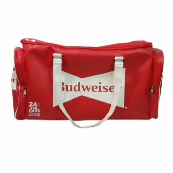 Faux Leather Red Budweiser Soft-sided Cooler Bag - Picture 1 of 12